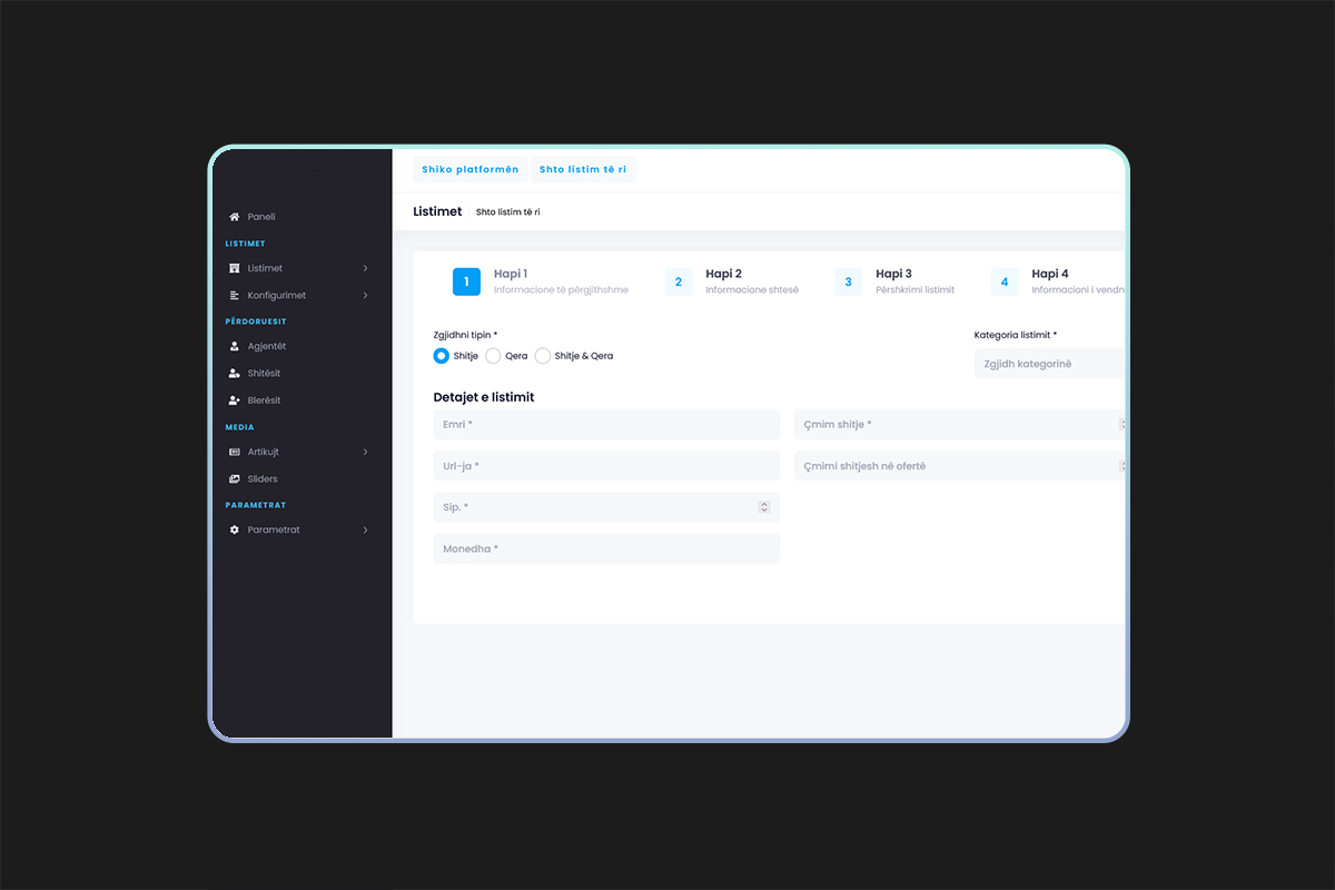 Program për real estate Saas