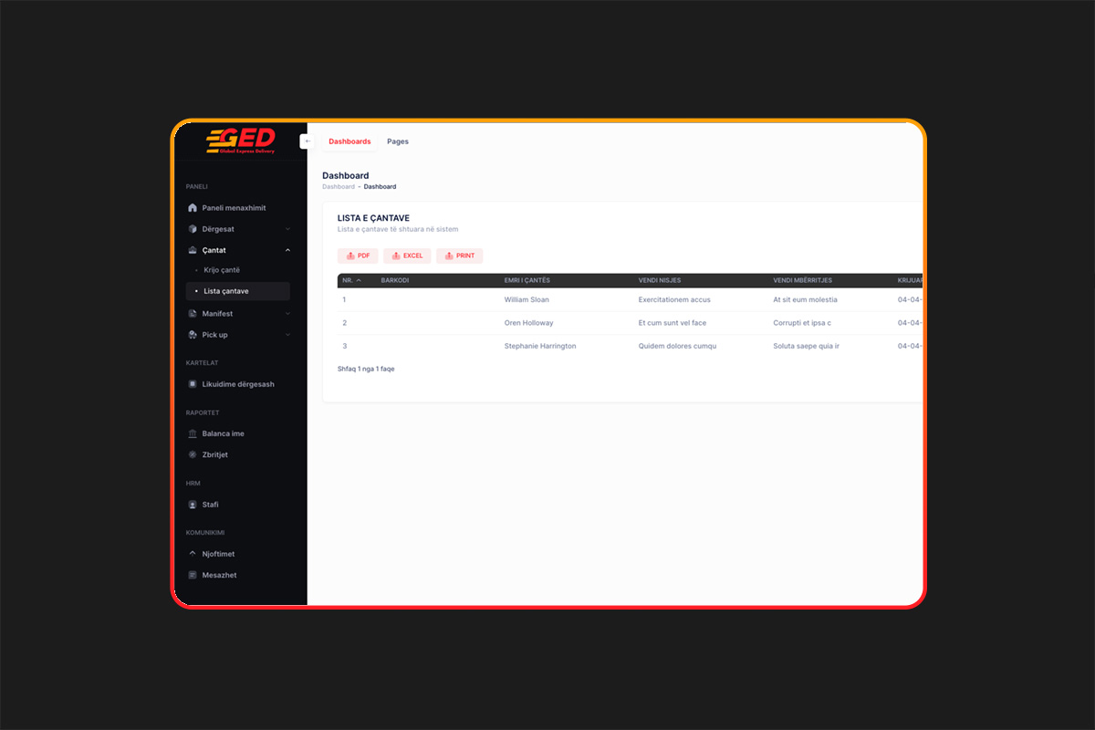 Program Saas për kompani postare private