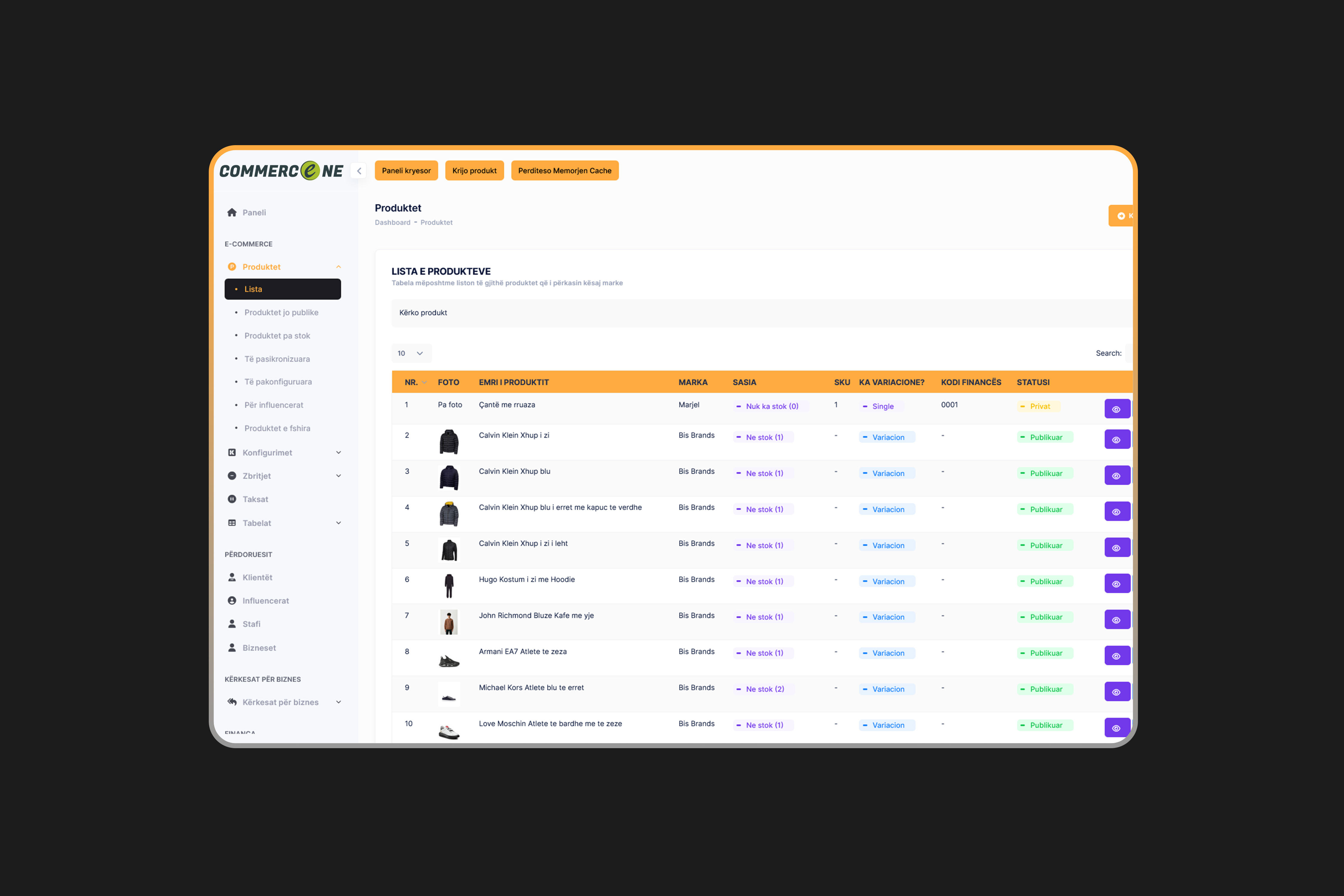 Platformë shitjesh online Commerce One Saas